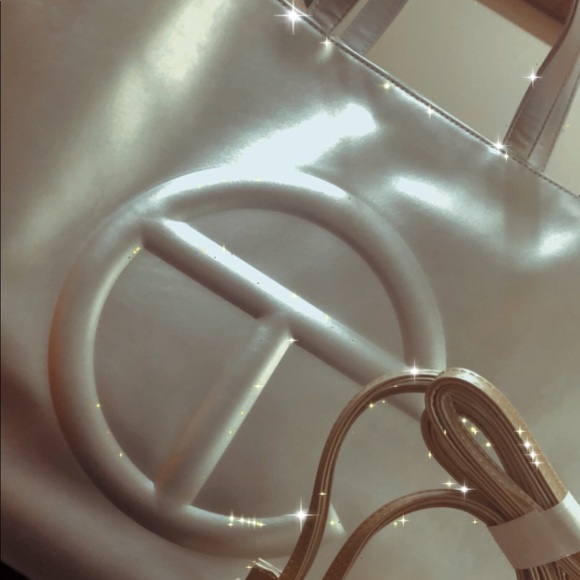 Large silver telfar bag